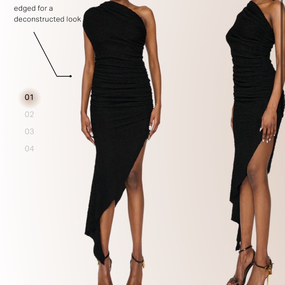 Coucoo Black Asymmetrical Ruched Bodycon Dress